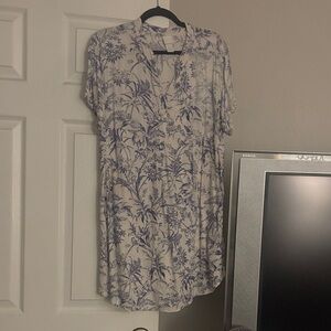 H&M Floral Mini Dress - Blue and White
